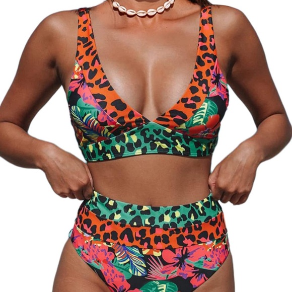 Hilinker Women's Leopard High Waisted Bikini - Picture 1 of 2